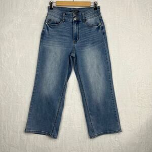 Judy Blue Wide Leg Crop Jeans Sz 5/27 Light Wash Blue Cooling Denim JB88616 High